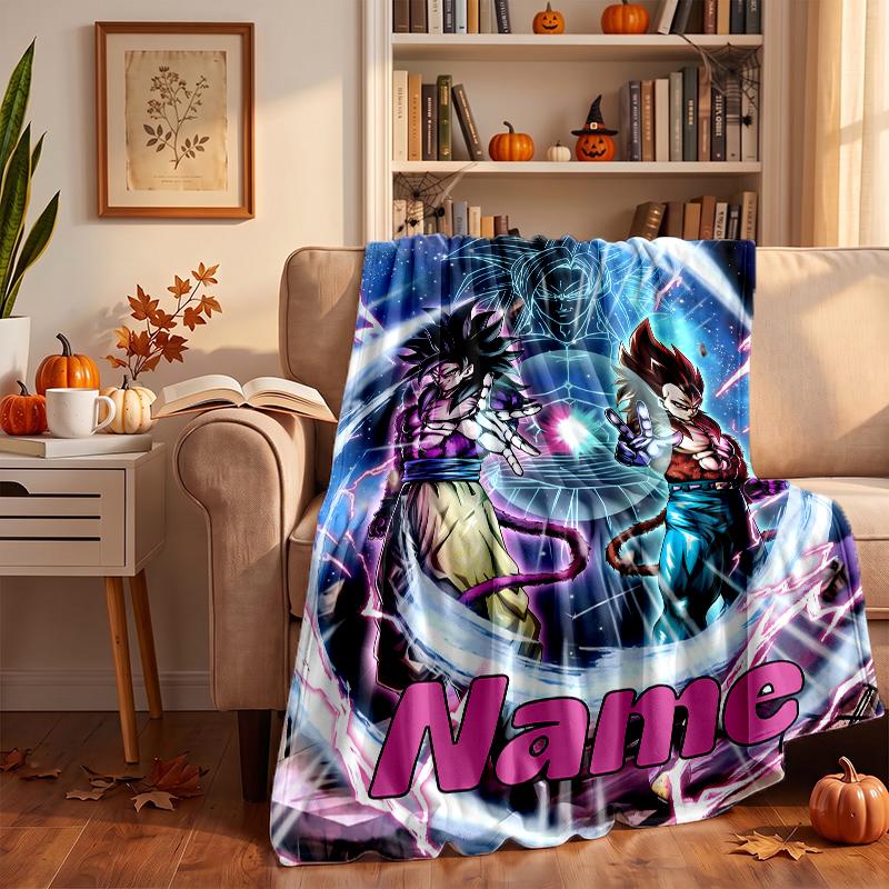 Dragon Ball Custom Flannel Blankets Soft Warm Cozy Throws for Home Decor Holiday Gifts
