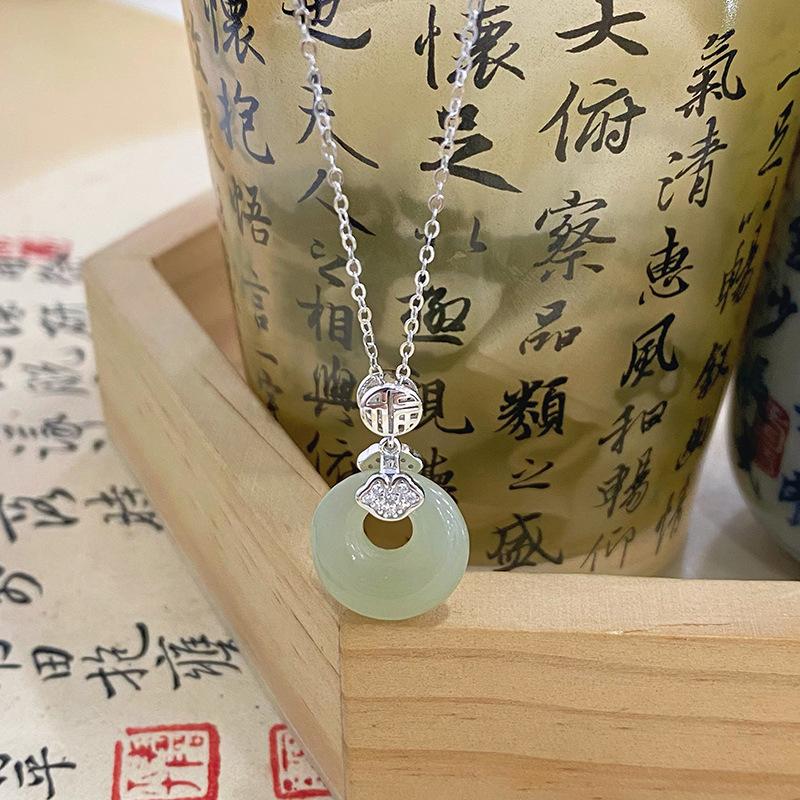 Nowy chiński naszyjnik z łańcuszkiem bezpieczeństwa marki Fu, żeński łańcuszek Guofeng China-Chic