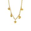 CARLIDANA INS Hot Sale Original Design Gold Plated Stainless Steel Natural Stone Women Trendy Sea Fish Tassel Pendant Necklace