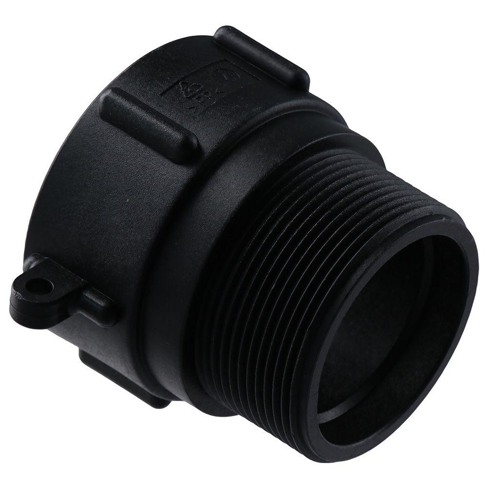 IBC Tote Fittings Plastic IBC Tote Adapter 2 Inch Black Ton Bucket Joint Accessories Filament Tank Adapter Tote Connector