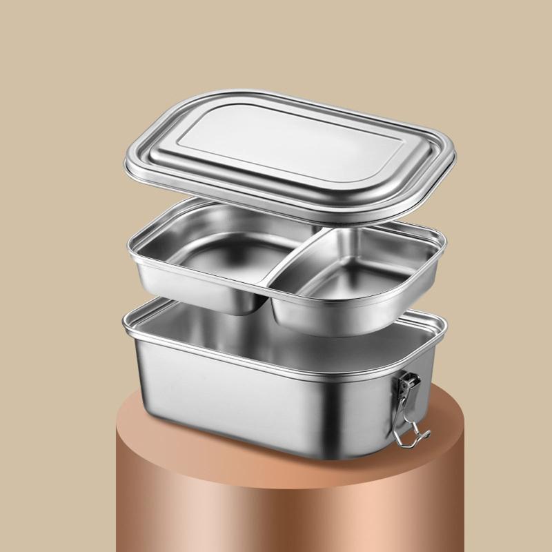 Metal Steel Lunch Box Leak Proof Bentos Box Metal Food Storage Container with Lid Lunch Container Dishwasher Safe