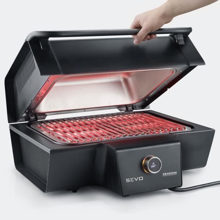 Tabletop barbecue - severin - sevo gt - 3000w - 0° to 500°c - smoke-free water tray nero