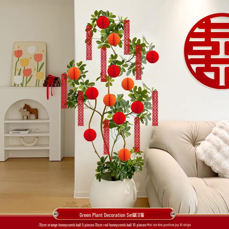 Rustic Courtyard Lantern Pendants for Tree Decoration - Wedding and New Home Outdoor Ornaments