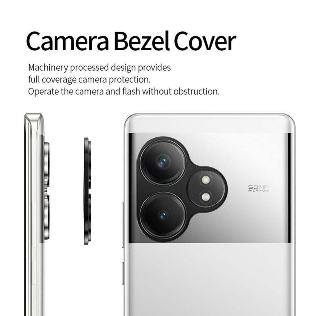 For Realme GT 6T 5G/GT 6 5G Hollow Lens Protector Aluminum Alloy Phone Camera Bezel Cover