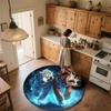 Flame Tiger,Round Area Rug,Carpet Rug for Living Room Bedroom Sofa Playroom Decor,Non-slip Floor Mat