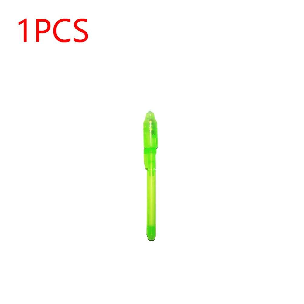 10-1PC Invisible Ink Pen Luminous Light Pen Secret Message Magic UV Light Pen Learning Education Toys for Students Party Favors