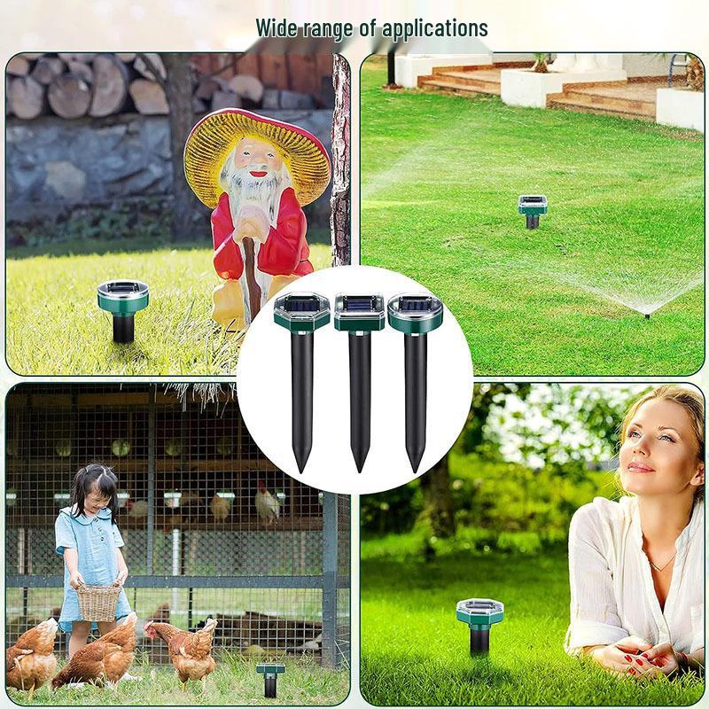 Solar Ultrasonic Animal Repeller: Mouse, Snake, Dog, Bird & Insect Deterrent for Orchards