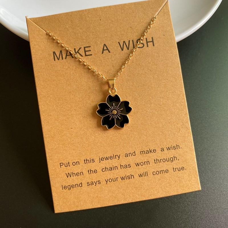 

New Flower Pendant Necklace for Women Korean Fashion Cute Romantic Choker Necklace Golden Color Link Chain Neck Jewelry Gift