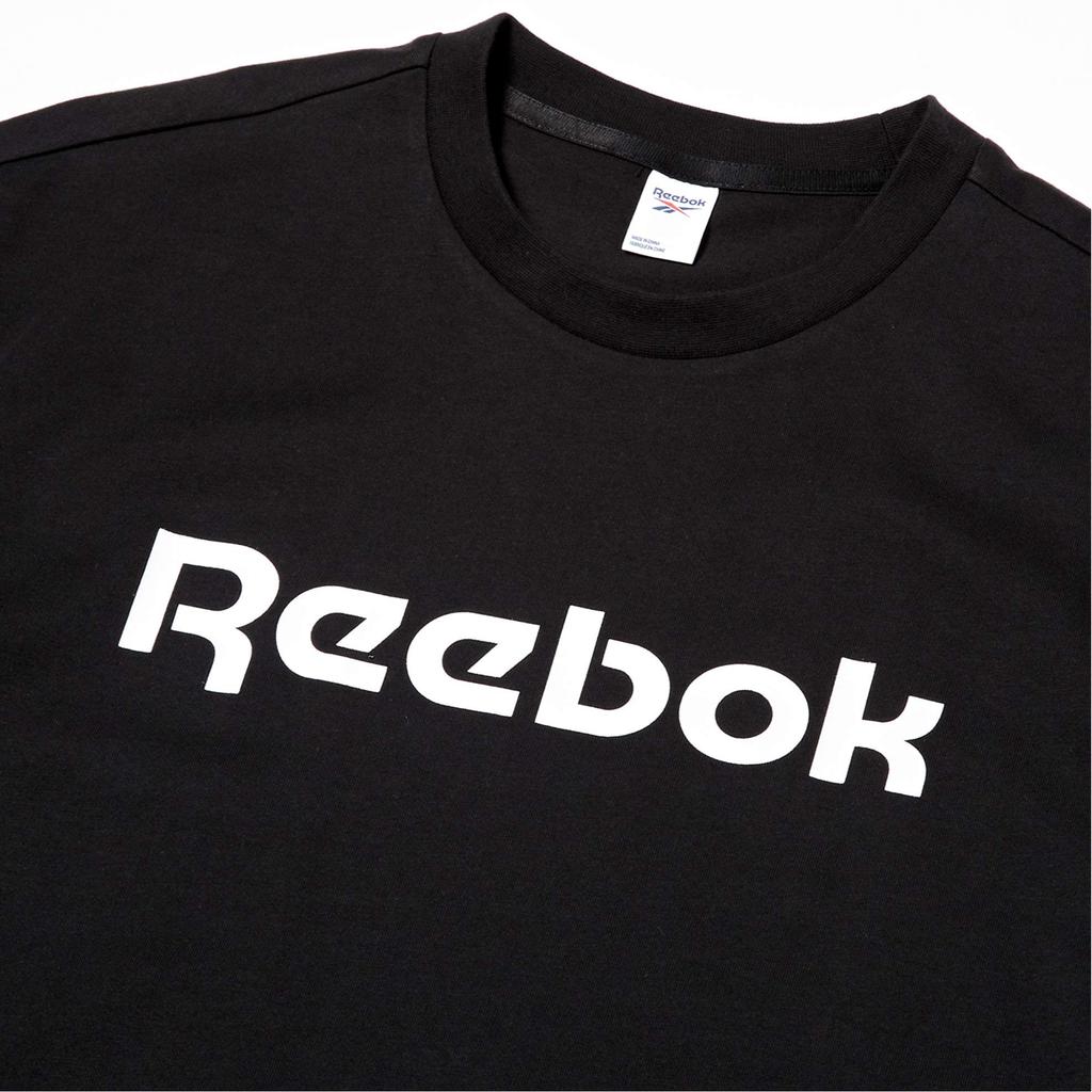 Reebok Letter Logo Printed Round Neck Pullover Casual Short Sleeve T-Shirt Unisex Tops Black GR8484