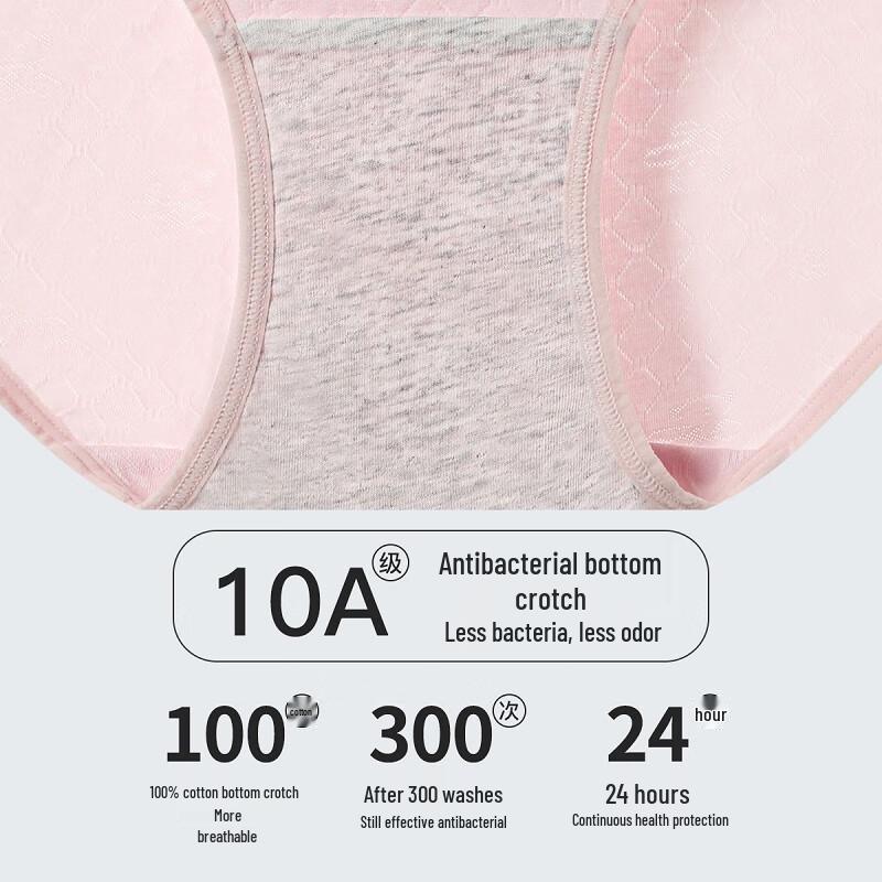 Fenteng Women's 10A Antibacterial Cotton Underwear 4-Pack