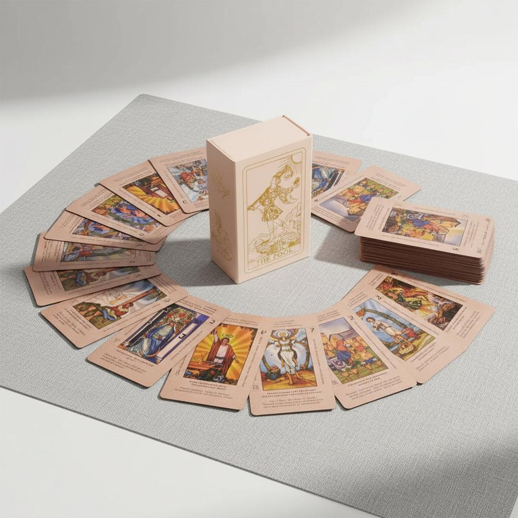 Beginner , Rose Gold , Includes A Guidebook, Gold,stamped Faces With Card Meanings, Suitable For Divination Games.