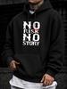 Unisex Hoodie, Casual Daily Wear, No Risk No Story Graphic Print, Pullover Sweatshirt, Streetwear Style, Autumn Winter Outdoor, Long Sleeve with Front