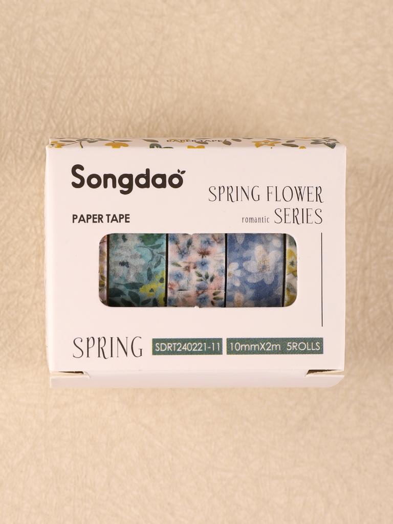 5rolls/Box Colored Floral Washi Tape Scrapbooking Supplies Washitape Spring Washi Tape Scrapbooking Diy Deco Creative Washi Tape
