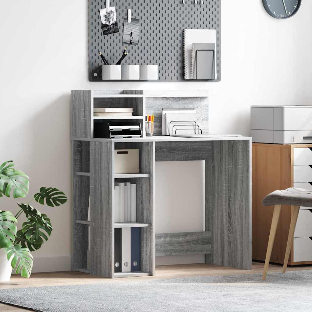 Desk Grey Sonoma 90 x 48 x 101.5 cm Engineered Wood