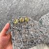 Autumn Winter Women Elegant Little Fragrant Wind Full Sleeve Single Breasted Tweed Short Jacket Coat With Pocket