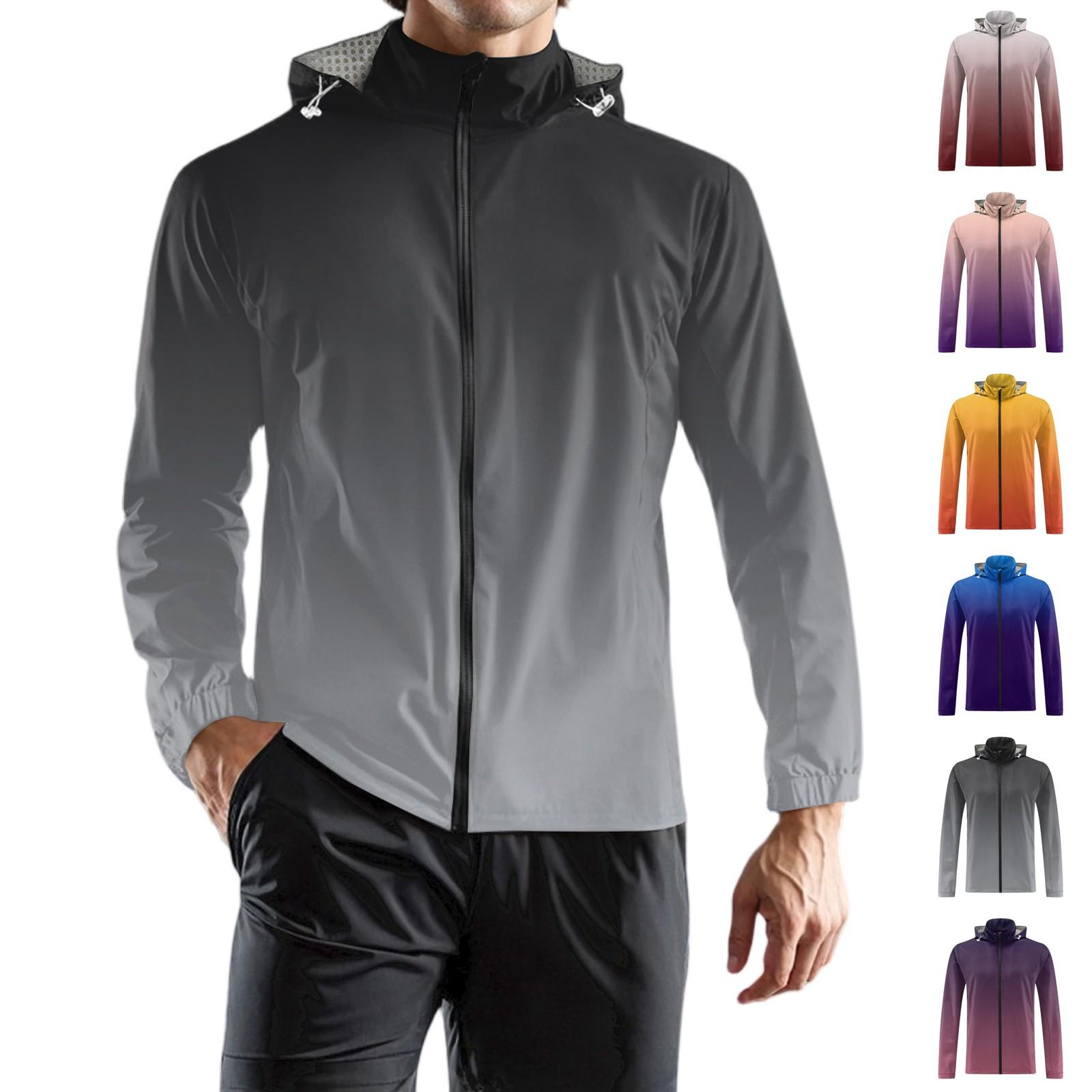 

Children s Adult Fashion Printed Hooded Training Windproof Rainproof Sunscreen Sports Jacket Running Fitness Quick Dry Jacket 110 синій