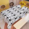 2D Flat Banner, 1pc Pack, Flat Black and White Geometric Radial Lines Tablecloth | Soft, Stylish, and Lightweight, Suitable for Dining Tables, Coffee