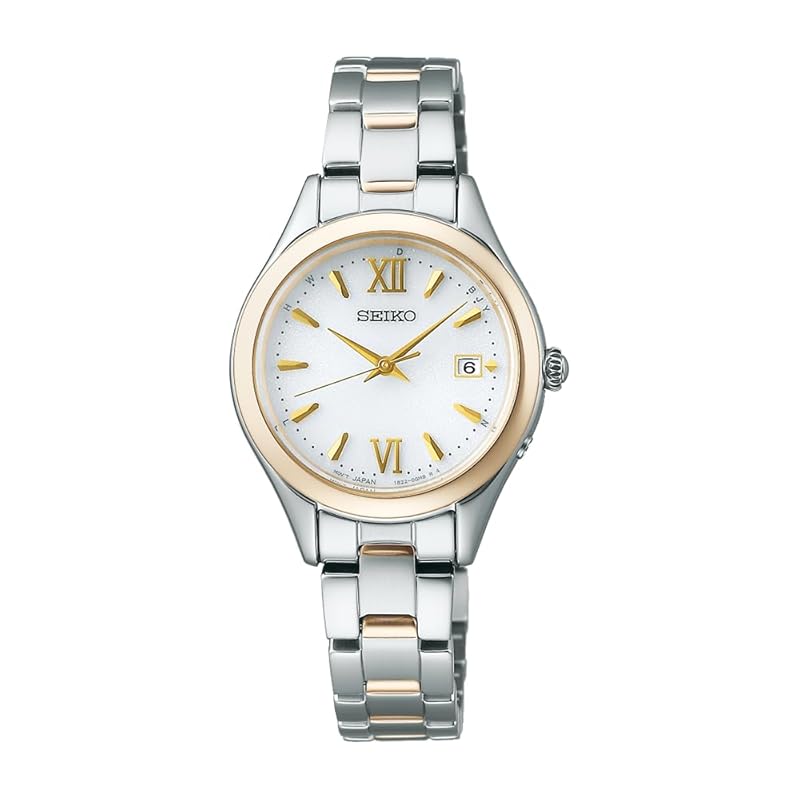 

[Seiko Watch] watch seiko selection S series ladies solar radio round face SWFH134 ladies silver + yellow gold