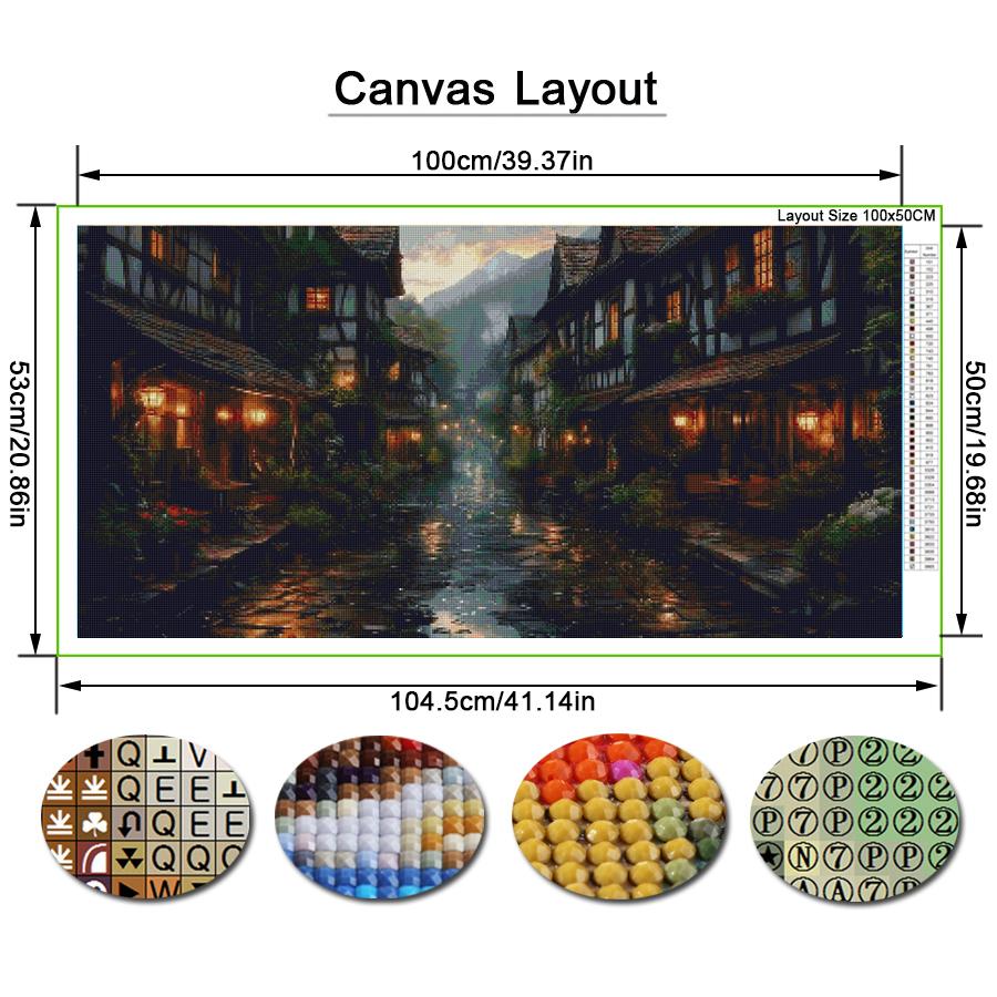 Evening Street House Large Size Diamond Painting Landscape Diy Full Square Round Drill Rhinestone Embroidery Mosaic Cross Stitch Kits