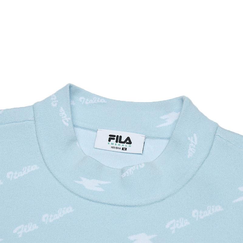 Fila Fashionable Comfortable Long Sleeve Knit Top Women Tops Waterproof-Blue F11W514405FLB