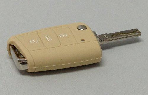 

m+ Силиконовый чехол для ключа с чернилами для Volkswagen Golf VII Силиконовый чехол для ключа (Лунный бежевый)