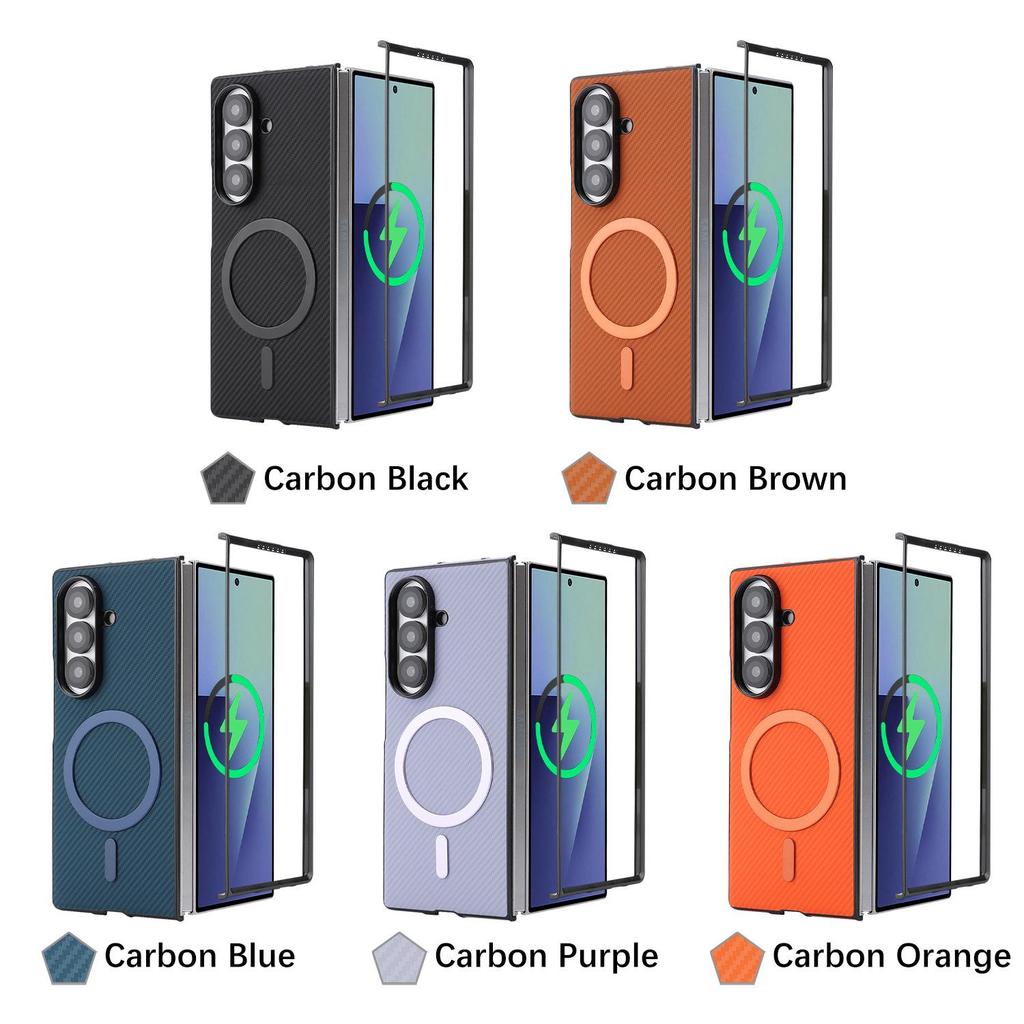 Carbon Fiber Magnetic Shockproof Case for Samsung Galaxy Z Fold 3/4/5/6/7