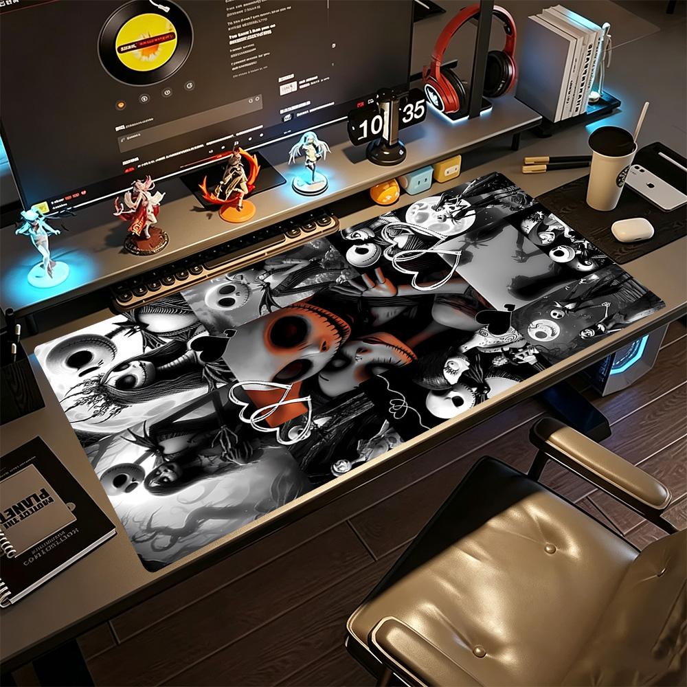 Jack Skellington Gaming Mouse Pad Gamer Mousepad Computer Desk Mat Non-Slip Rubber Bottom Computer Desk Office Decoration Accessory