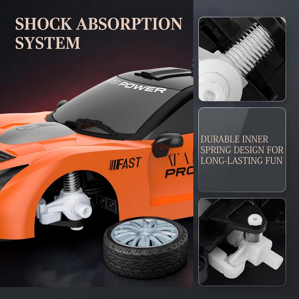 4WD Remote Control Drift Car 4X4 High Speed Racing RC Car with LED Lights RTR Radio Truck Vehicle Model Toy Gift for Kids Adults