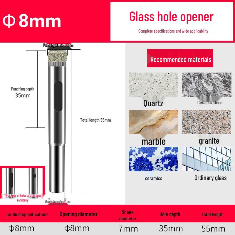Emery Glass & Tile Drill Bit, 3-200mm Rotary Hole Saw for Marble