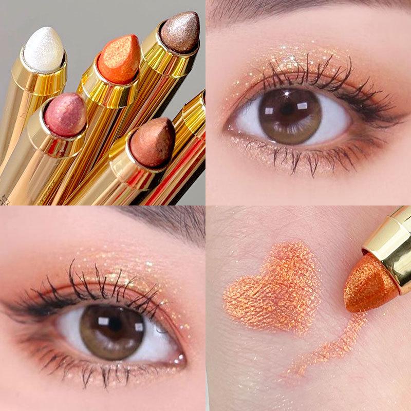 FOMIX Dual-Color Iridescent Eyeshadow Stick: Smudge-Proof, Pearlescent, Brightening, Pigmented Highlighter for Under-Eye and Shadow.