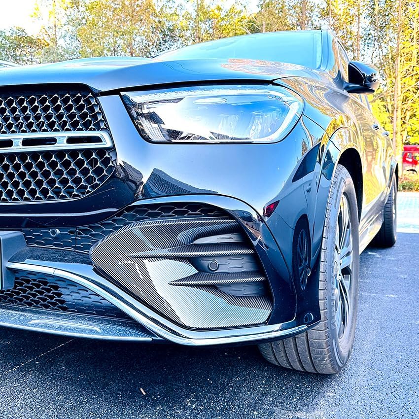 Front Bumper Spoiler Fog Light Air Vent Trim Grille Cover Sticker for Mercedes-Benz GLE-Class W167 C167 GLE450 GLE53 AMG 2023-2024 (Carbon Look),