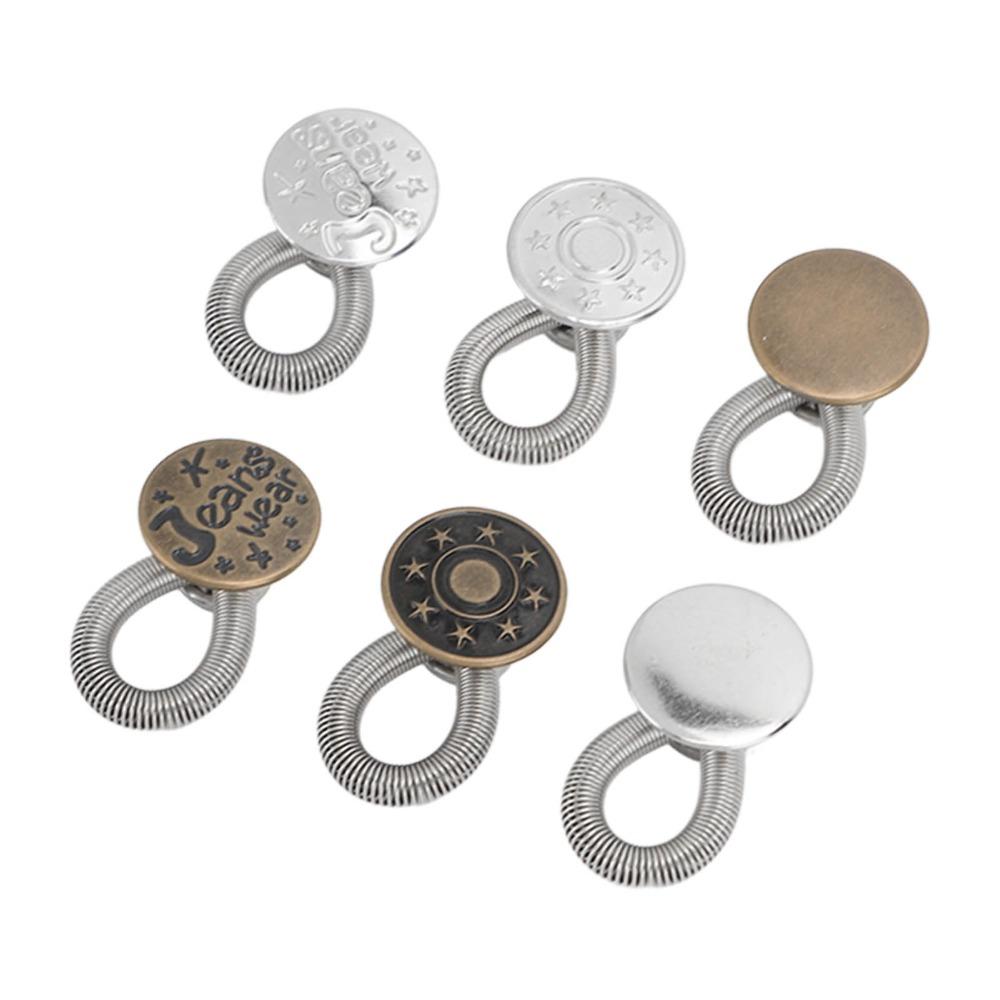 24pcs Metal Jeans Expander Button Elastic Spring Pants Waist Extender For Skirts Trousers