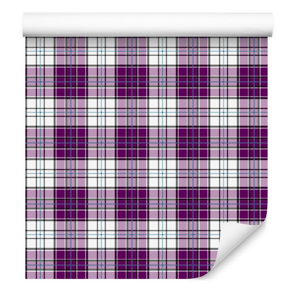 Purple Checkered Wallpaper, Purple and Light Gray, 50x1000