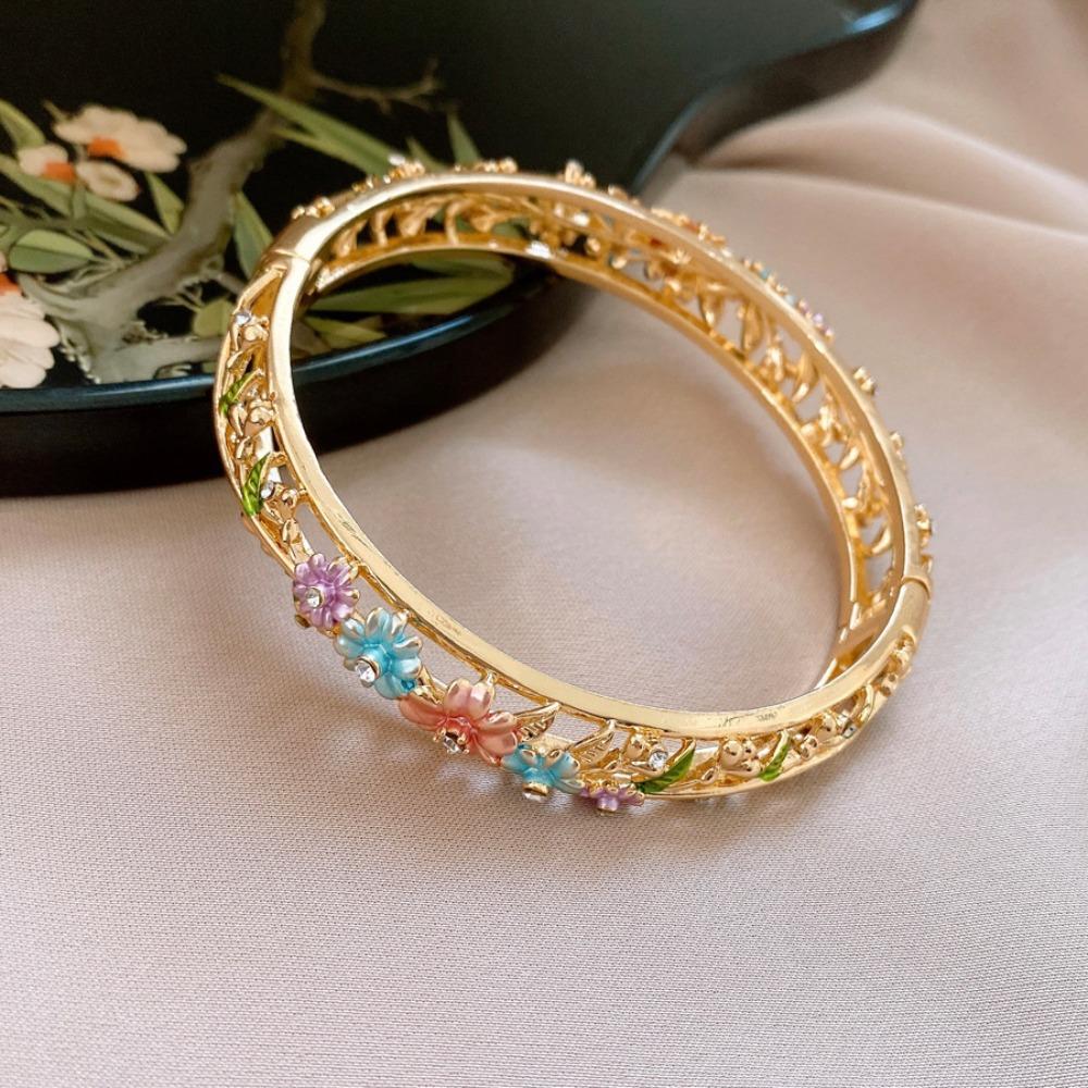 Double Bangle Vintage Cloisonne Bangle Chinese Women's Hand Bracelet  Jewelry Gifts