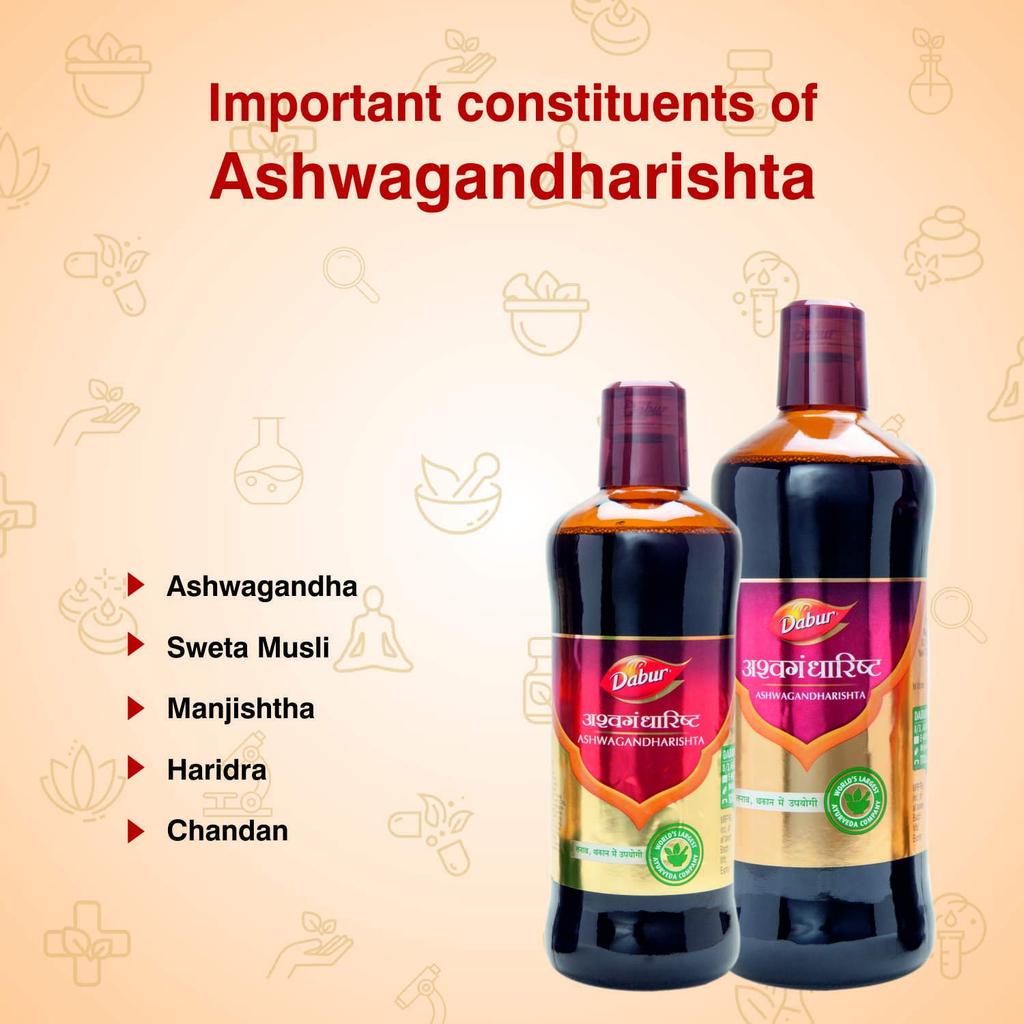 Dabur Ashwagandharishta Ayurvedic Liquid for Stress, Energy, Vitality & Healthy Sleep 450ml