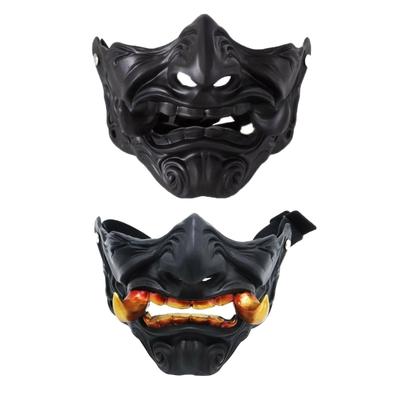Japanese Style Oni Mask With Realistic 3D Demons Teeth Portable Party Accessory For Cosplays Halloweens Event And Animes Conventions