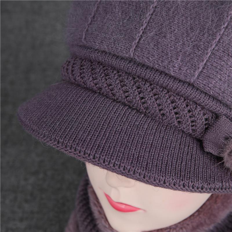 Hat Female God Mother Knitted Wool Hat Grandma Piled Thick Warm Elderly Cold Cotton Hat