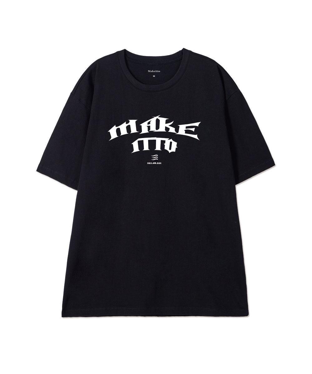 Make It Two [Black Letter]Crew Neck Tee_Black M