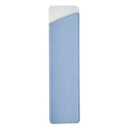 Faux Leather Pen Case for Students Professionals Simple Pencil Pouch Lightweight Protective Sleeve for Fountain Pens Markers Office School Supply светло-синий