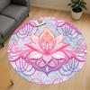 1pc Lotus Mandala Round Chair Mat Area Rug - Non-Slip, Floor Mat for Office, Bedroom, and Indoor Decor C1118204