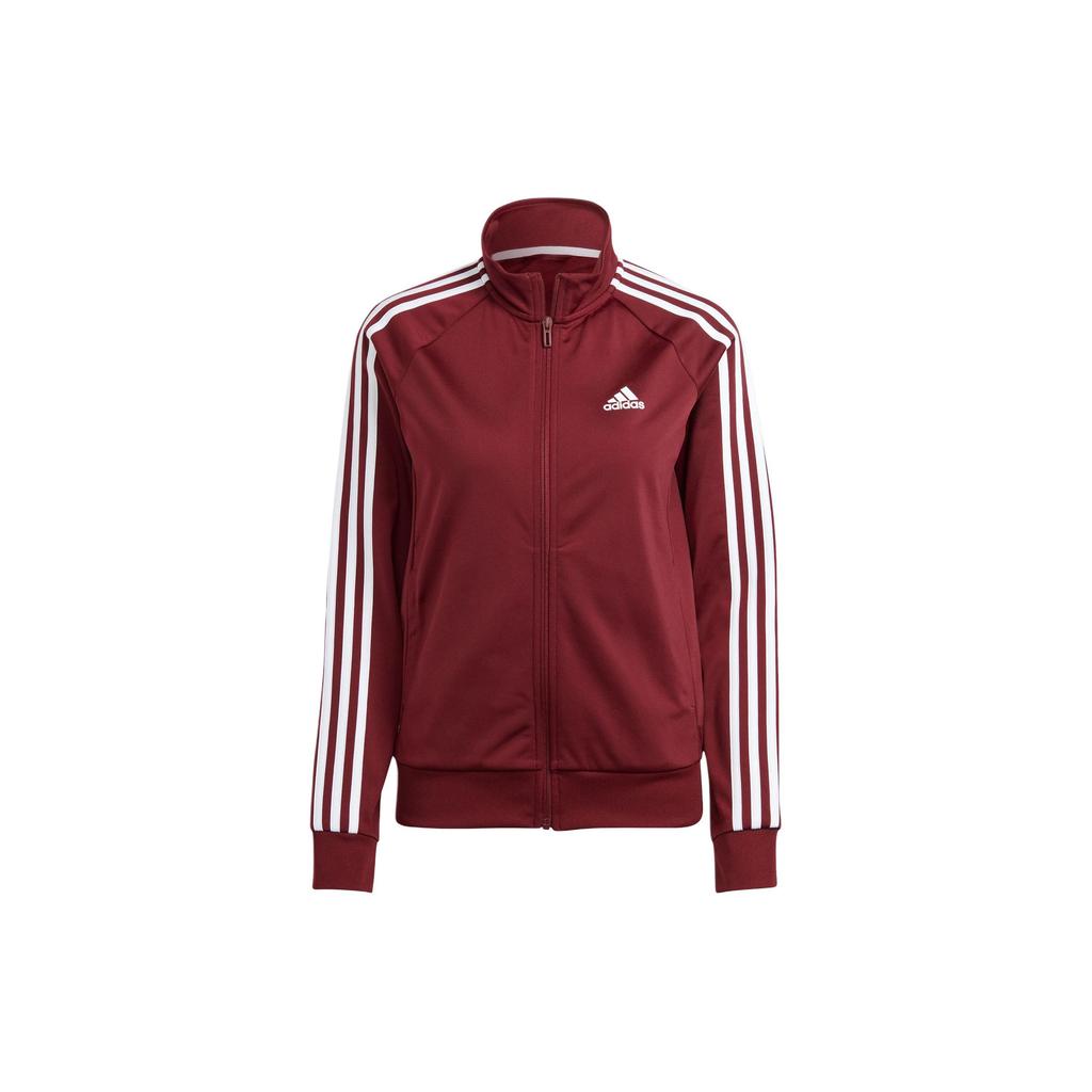 adidas Women's W 3S TT TRIC Classic 3-Stripes Stand Collar Track Jacket Burgundy IM2827
