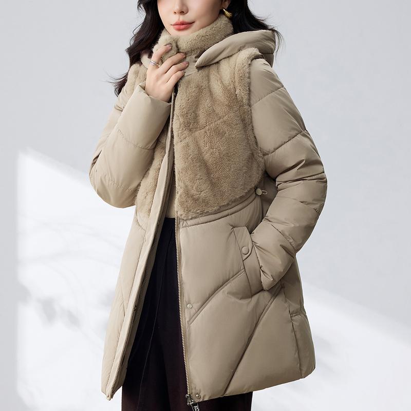 Sleeves Detachable Fashion Woman Parkas Winter Coats Hooded Thick Warm Women's Jackets