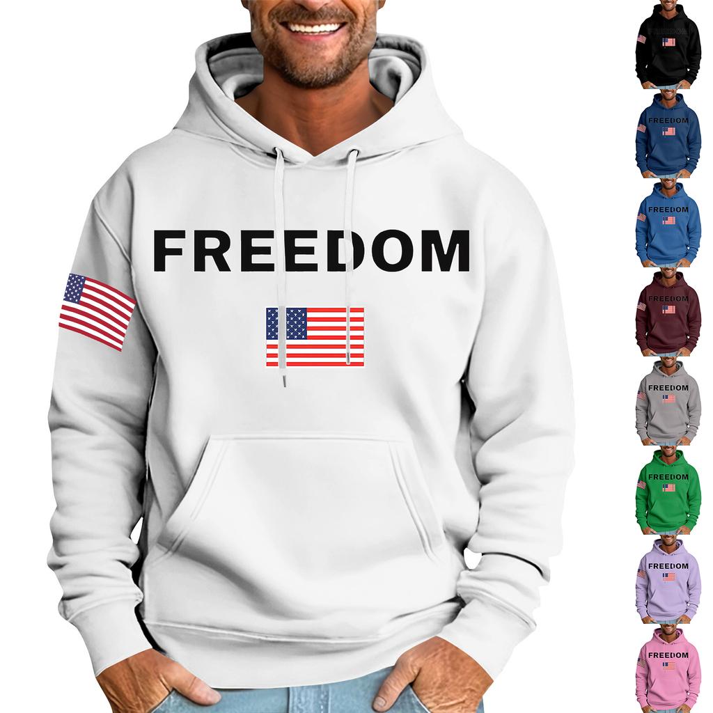 Casual Letter Print Men's Loose Hoodie