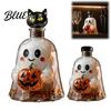 Decantador de Whiskey de Vidrio de Cristal Decoración de Calabaza y Gato con Tapón Fantasma de Halloween Alta Creatividad Brandy Cristalería para Vino de Borosilicato para el Hogar