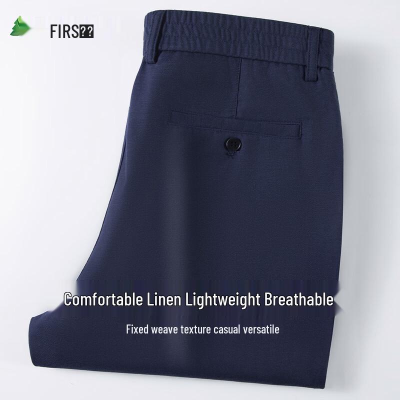 FIRS Men s Linen Blend Straight Leg Casual Pants XL