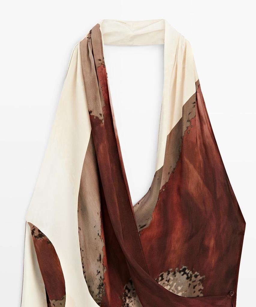 Masimodutti Fluid Halterneck Long Dress