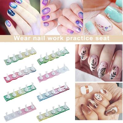 1 Set magnetischer Nagelhalter mit Farbverlaufsbasis, professionelle DIY-Maniküre, Fingernagelauflage, tragbare künstliche Nägel, Regal, wiederverwendbarer Nagel