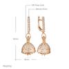Romantic Ballet Long Dangle Earrings Fashion  Rose Gold Color With Natural Zircon Accessories Women Daily Jewelry