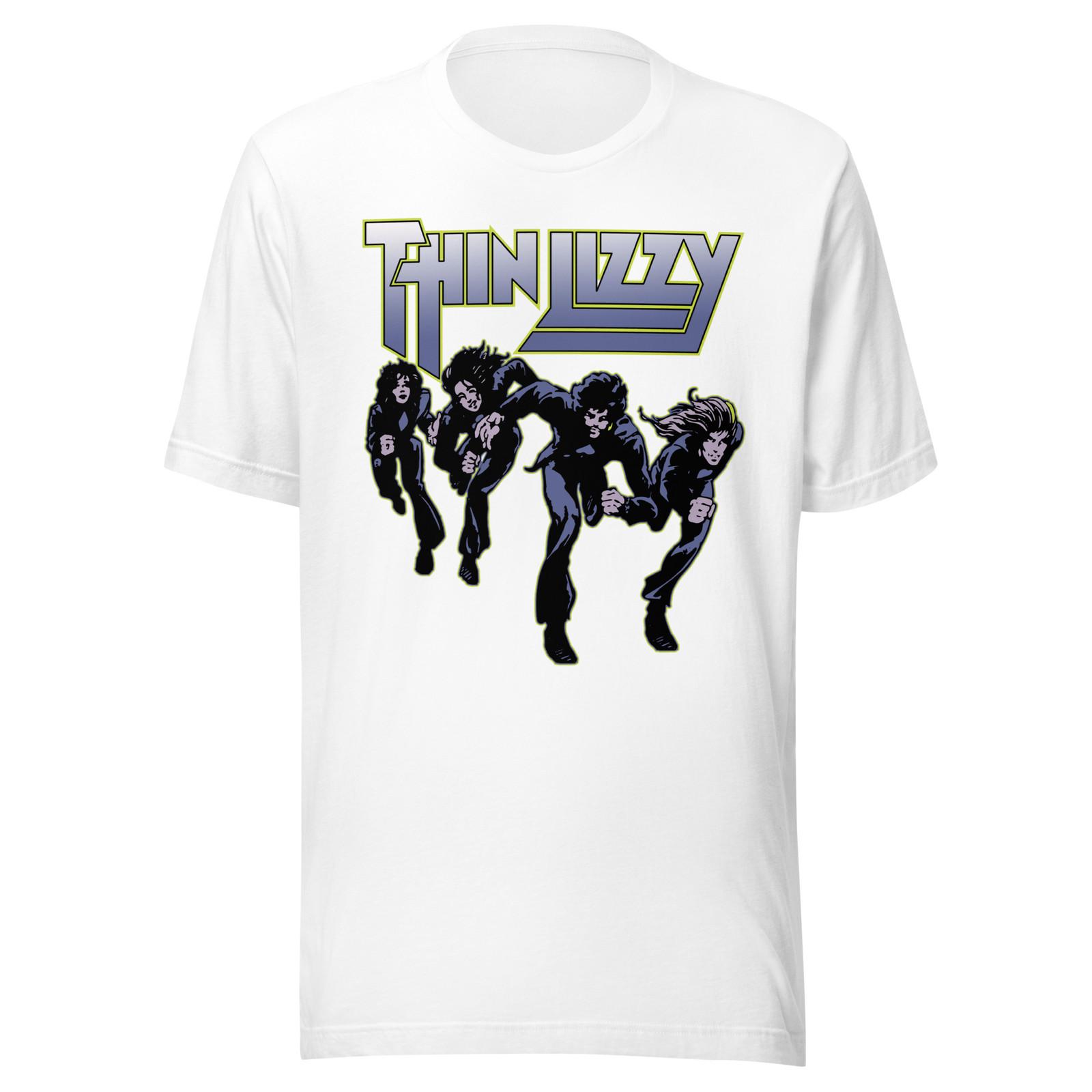 Stakes Thin Lizzy Jailbreakers Jumbo Print T-Shirt T-Shirt White New S