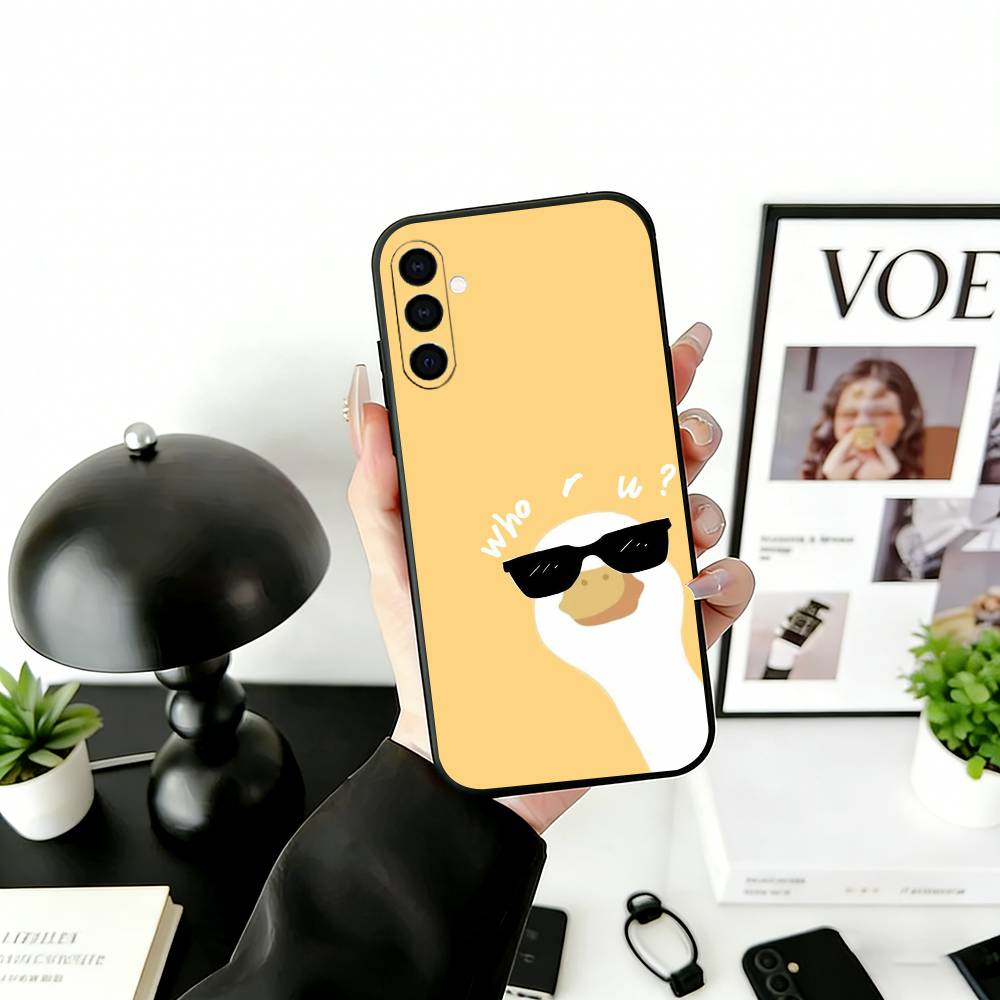 

Duck Phone Case Black Silicone Soft For Samsung Galaxy A73,A72,A71,A70,A53,A52,A51 Samsung a42 5g